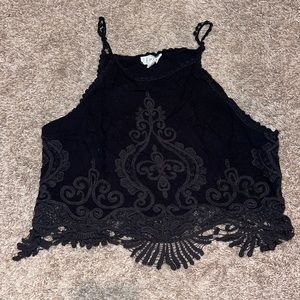 Woven Black Tank Top